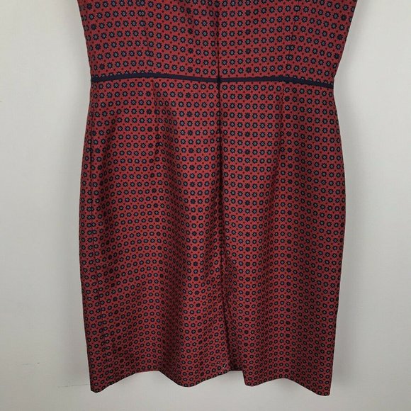 NWT J.Crew Sheath Dress Crimson Foulard Geo Print - Picture 4 of 9